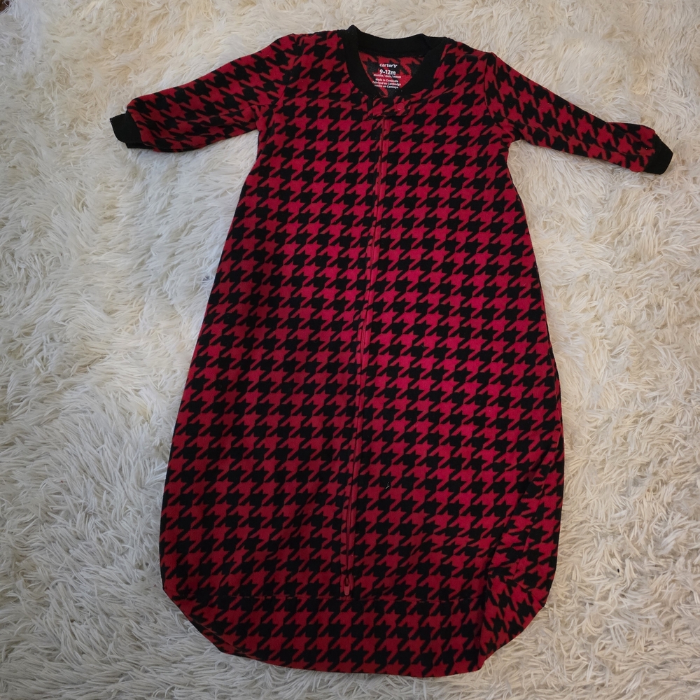 Carter's Red and Black Houndstooth Sleep Sack Pajama